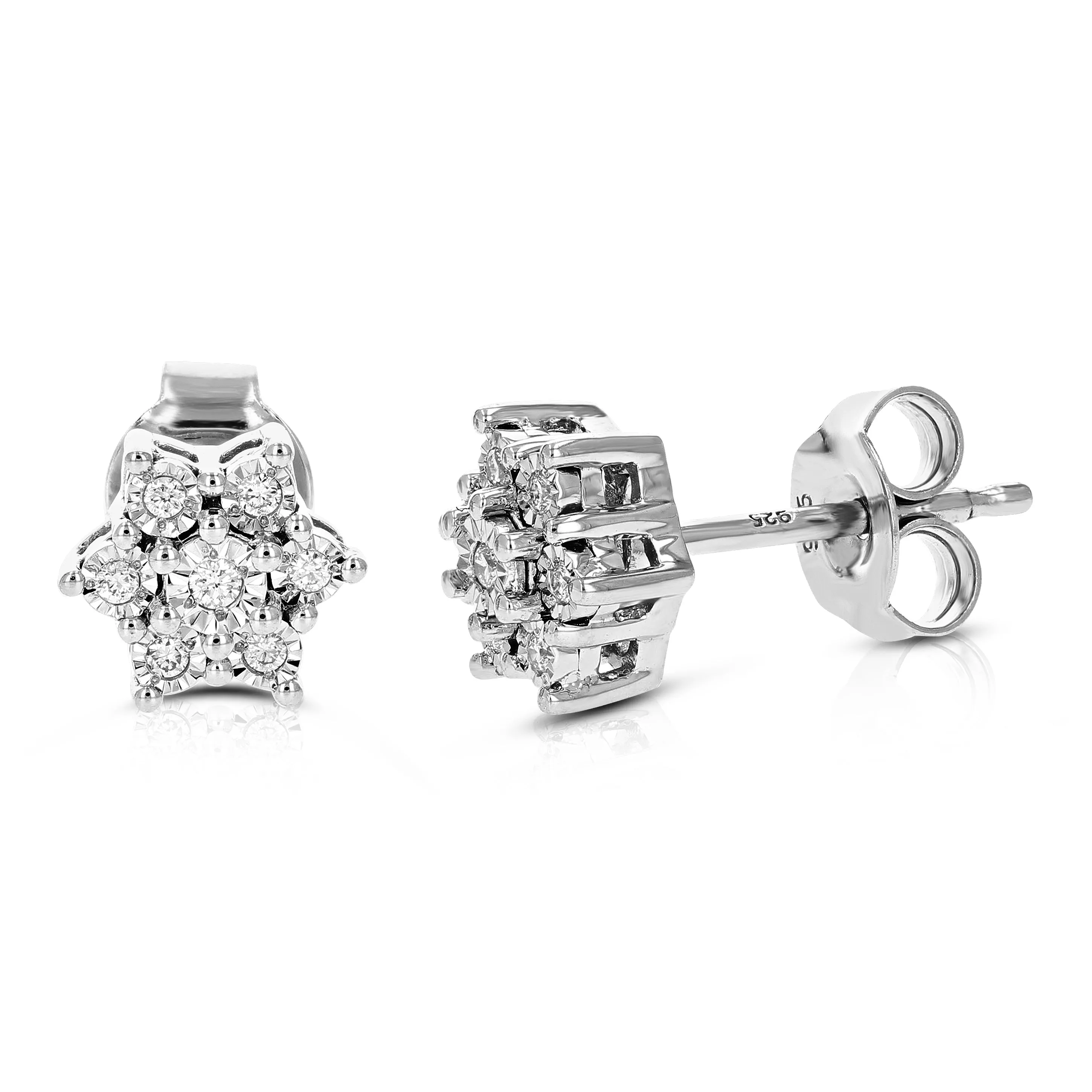 1/12 cttw Star Lab Diamond Composite Stud Earrings in Silver