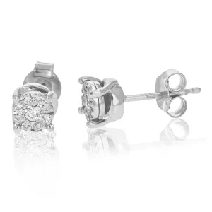 1/4 cttw Composite Diamond Stud Earrings in .925 Silver