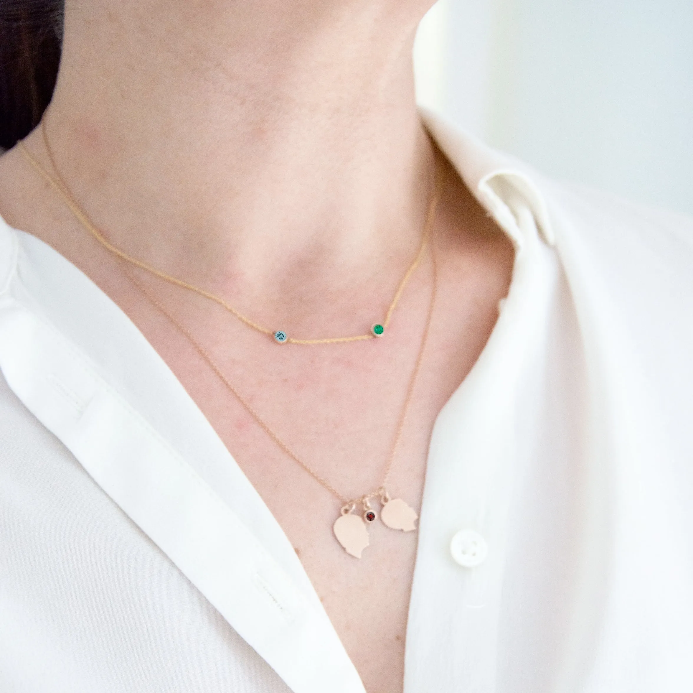 14K Gold Dainty Birthstone Necklace