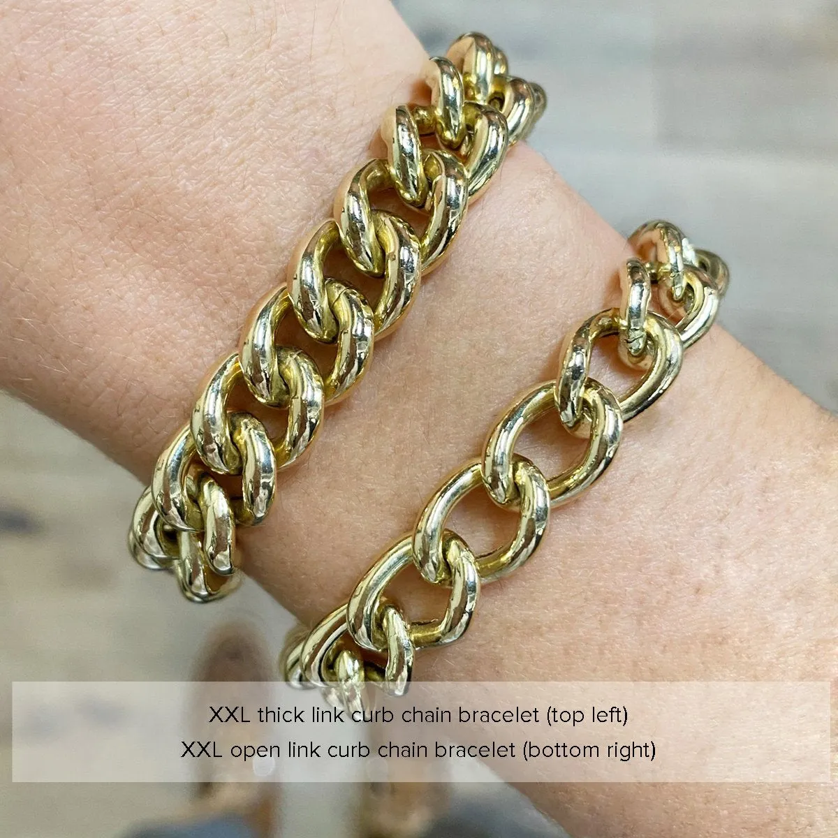 14k XXL Open Link Curb Chain Bracelet