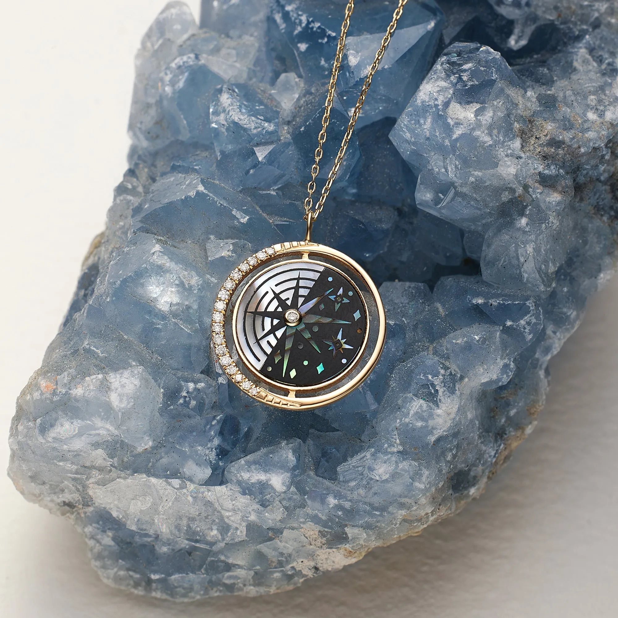 14kt Gold Diamond Cosmos Pendant Necklace