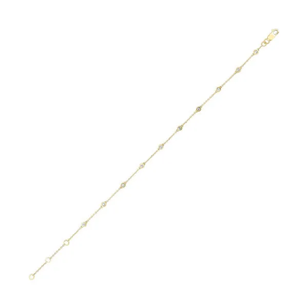 14KT Yellow Gold & Diamond Diamonds By The Yard Bracelet & Necklace Bracelet  - 1/4 ctw