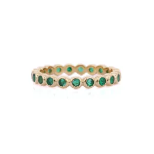 18K Gold Emerald Eternity Band