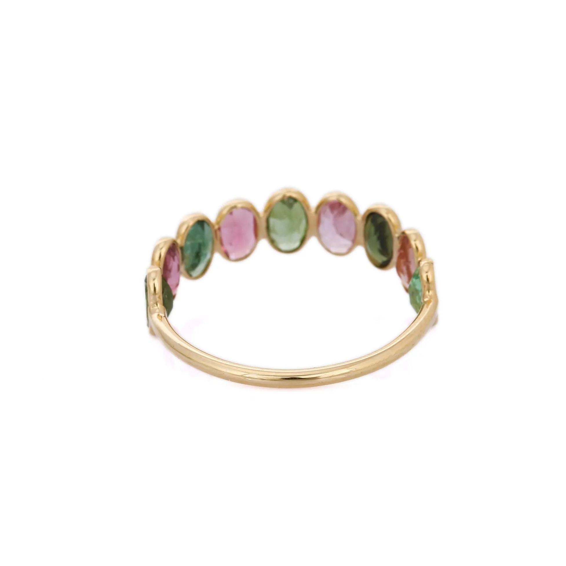 18K Gold Tourmaline Half Eternity Band