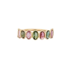 18K Gold Tourmaline Half Eternity Band