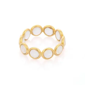 18K Yellow Gold Crystal Eternity Band