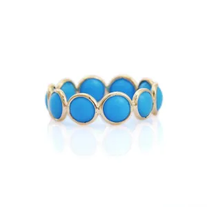 18K Yellow Gold Turquoise Eternity Band