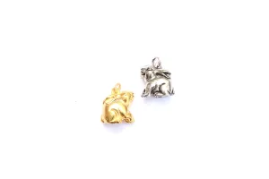 3D Rabbit Charm in Britannium – Timeless Elegance in Antique Replication