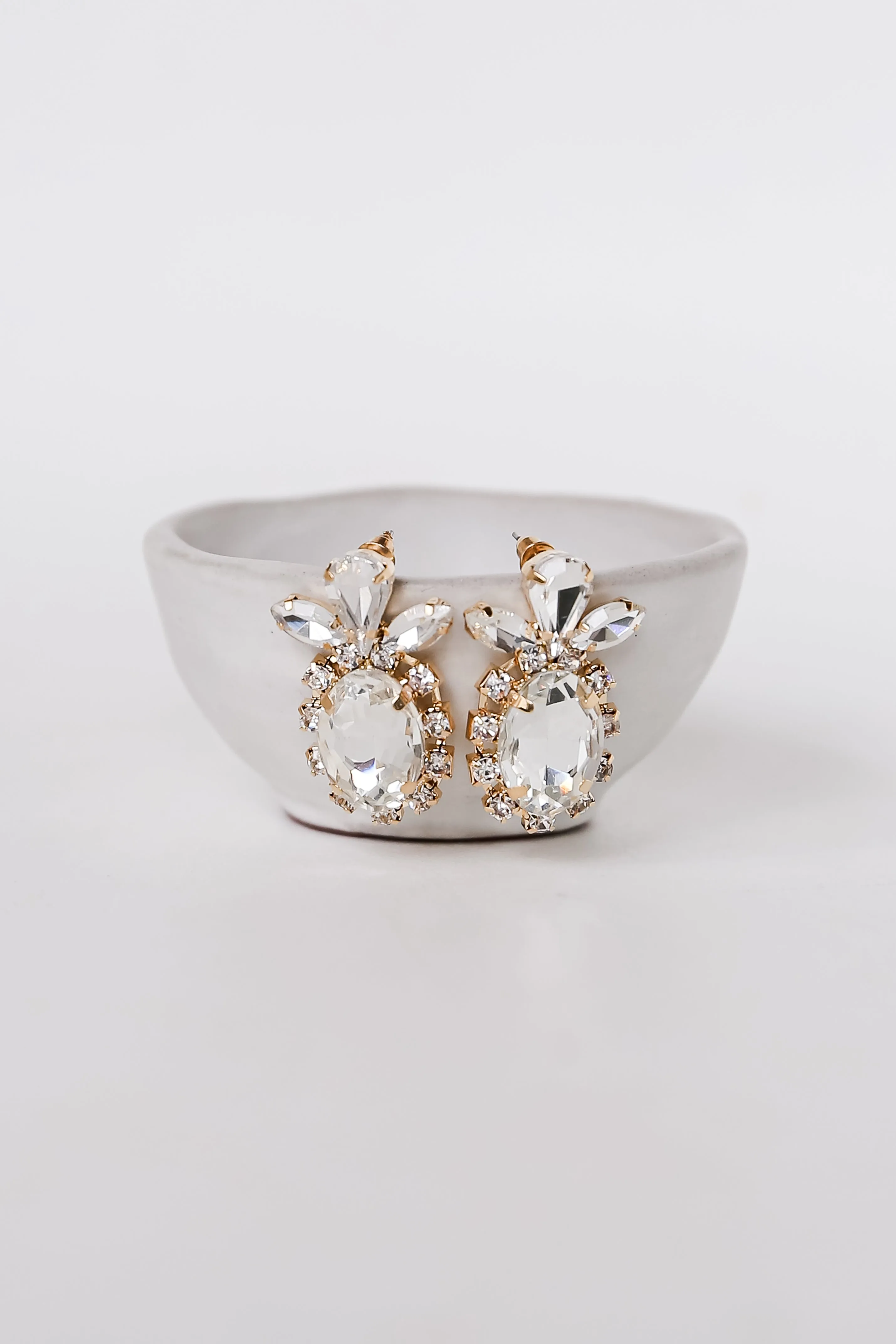 Alanna Gold Gemstone Statement Earrings