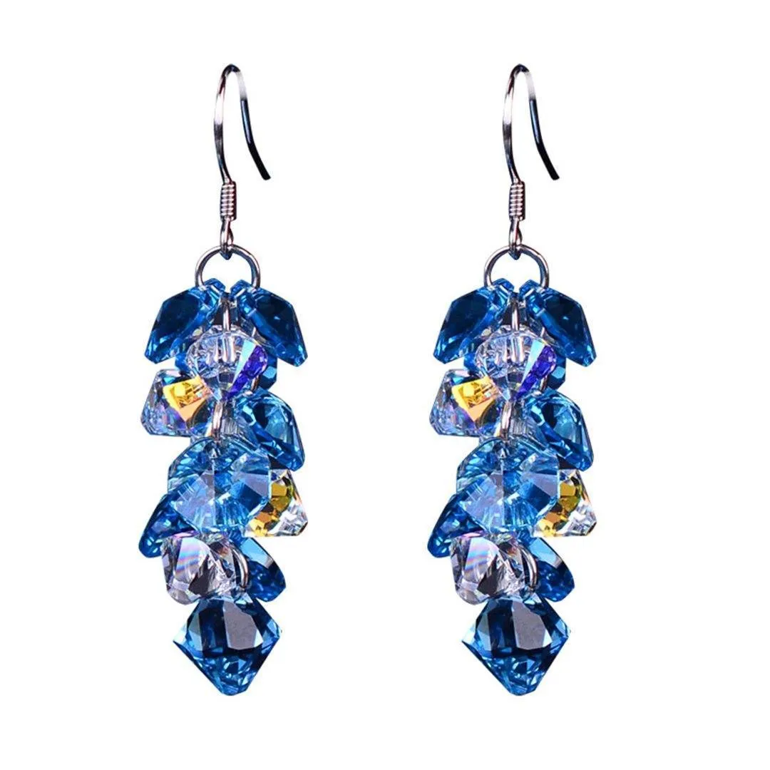 Austrian Crystal 925 Sterling Silver Earrings For Women