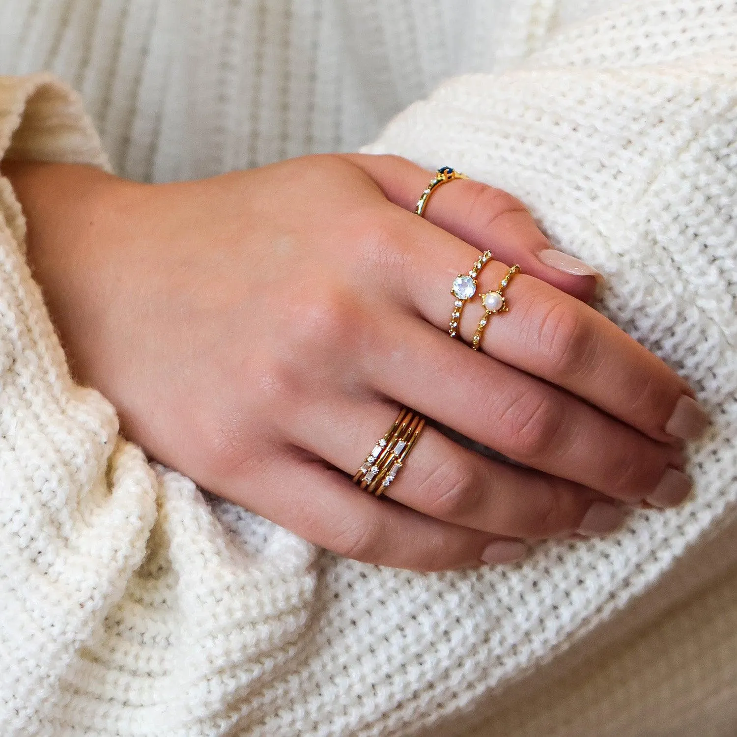 Baguette Stone Ring Stack