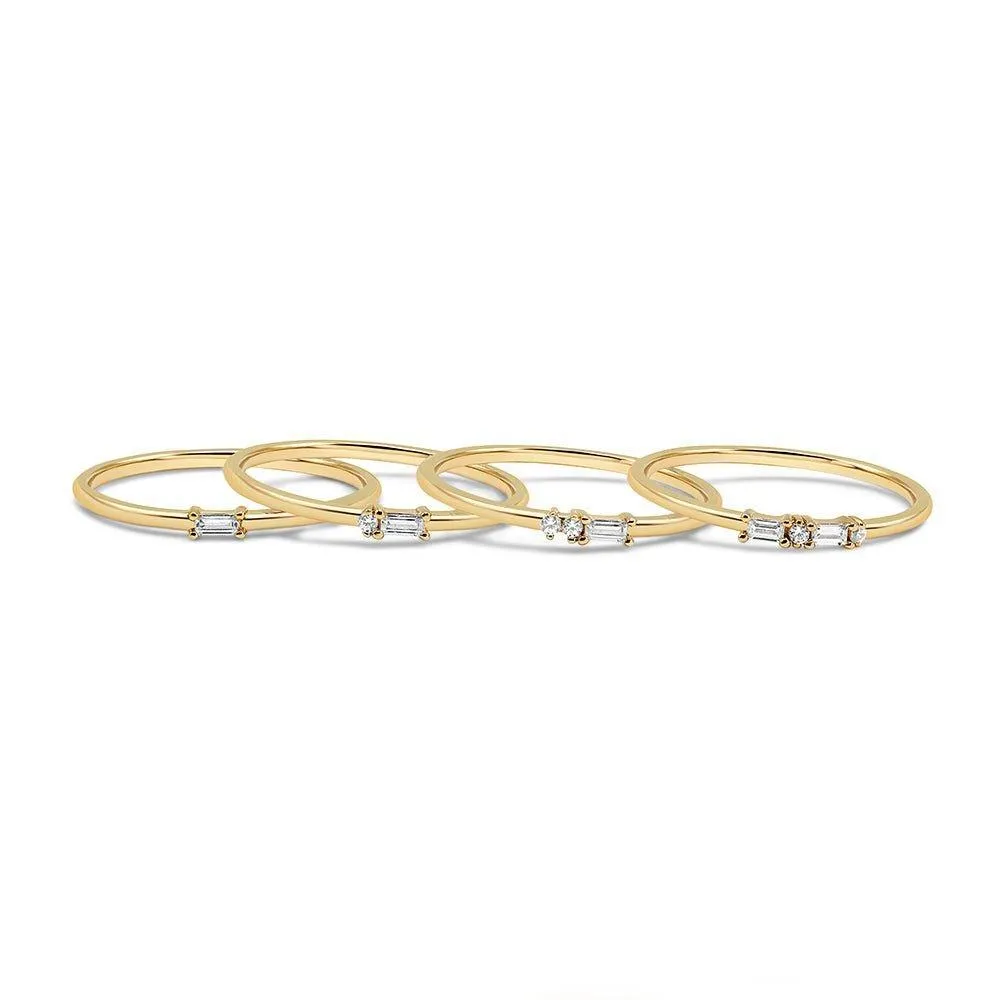 Baguette Stone Ring Stack