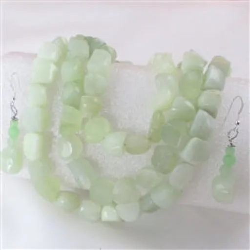 Big Bold New Jade Multi-strand Necklace Earrings & Bracelet