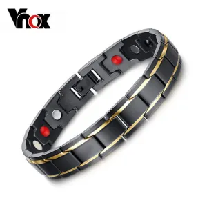 Black Men's Health Magnetic H Power Stainless Steel Bracelet Jewelry For Man