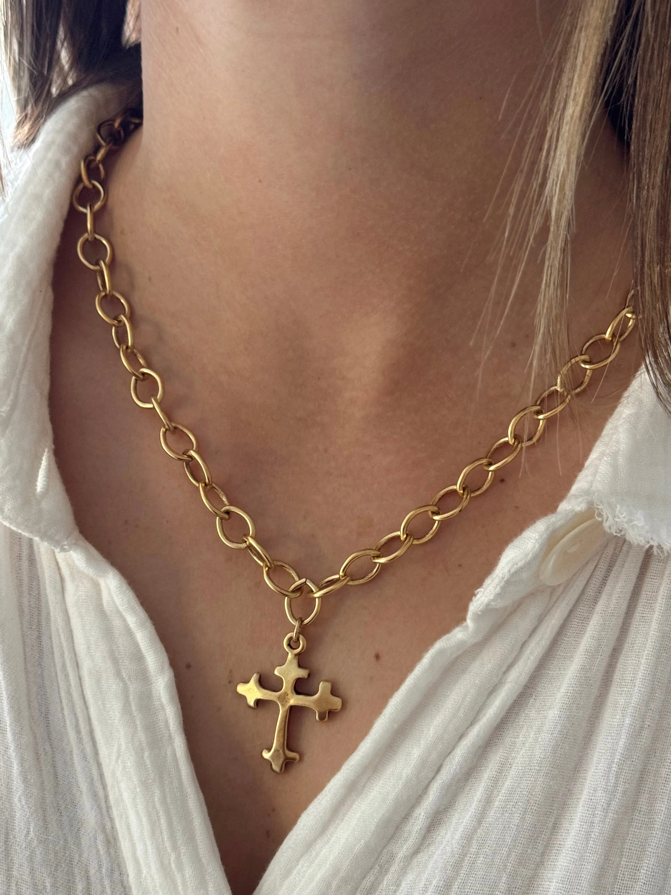 BOLD CROSS NECKLACE