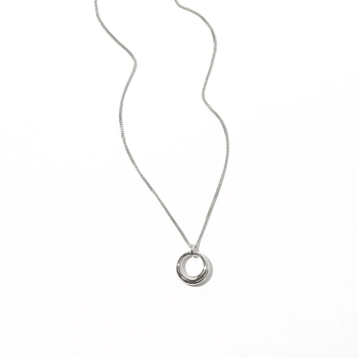 Bold Halo Pendant Necklace in Silver