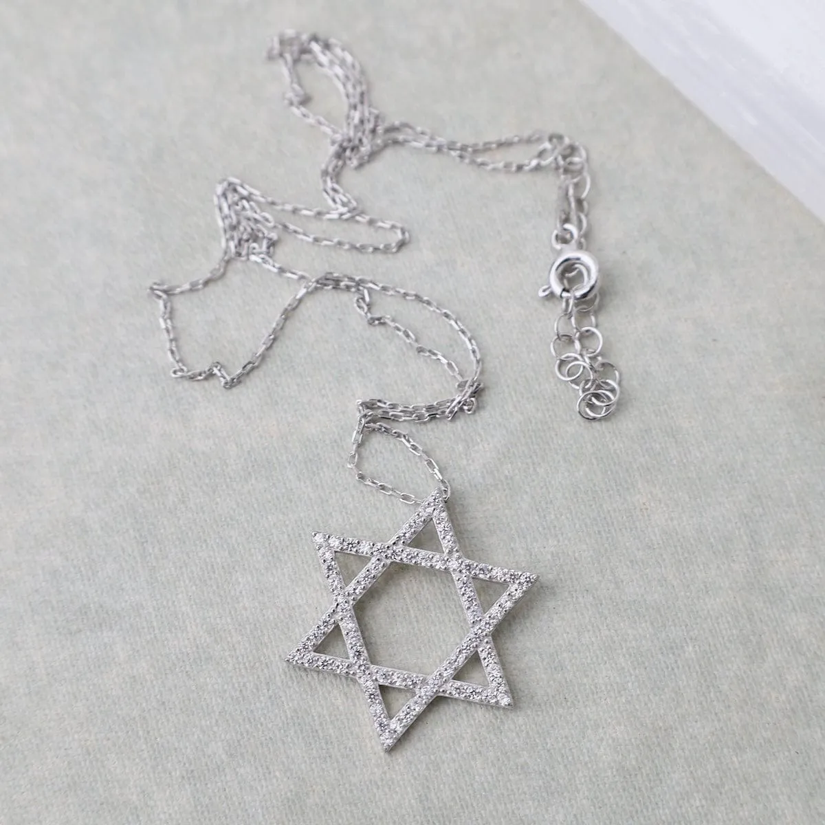 Bold Star of David CZ Necklace