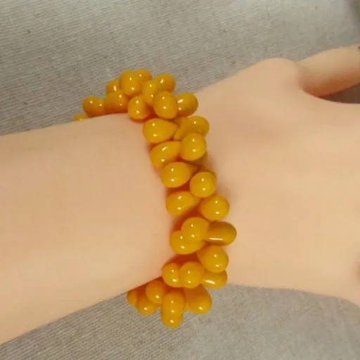 Bright Yellow Gemstone Teardrop Beaded Bracelet