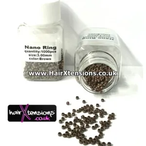 Brown - 3mm Nano Rings Approx 1000pcs (Non-Silicone)