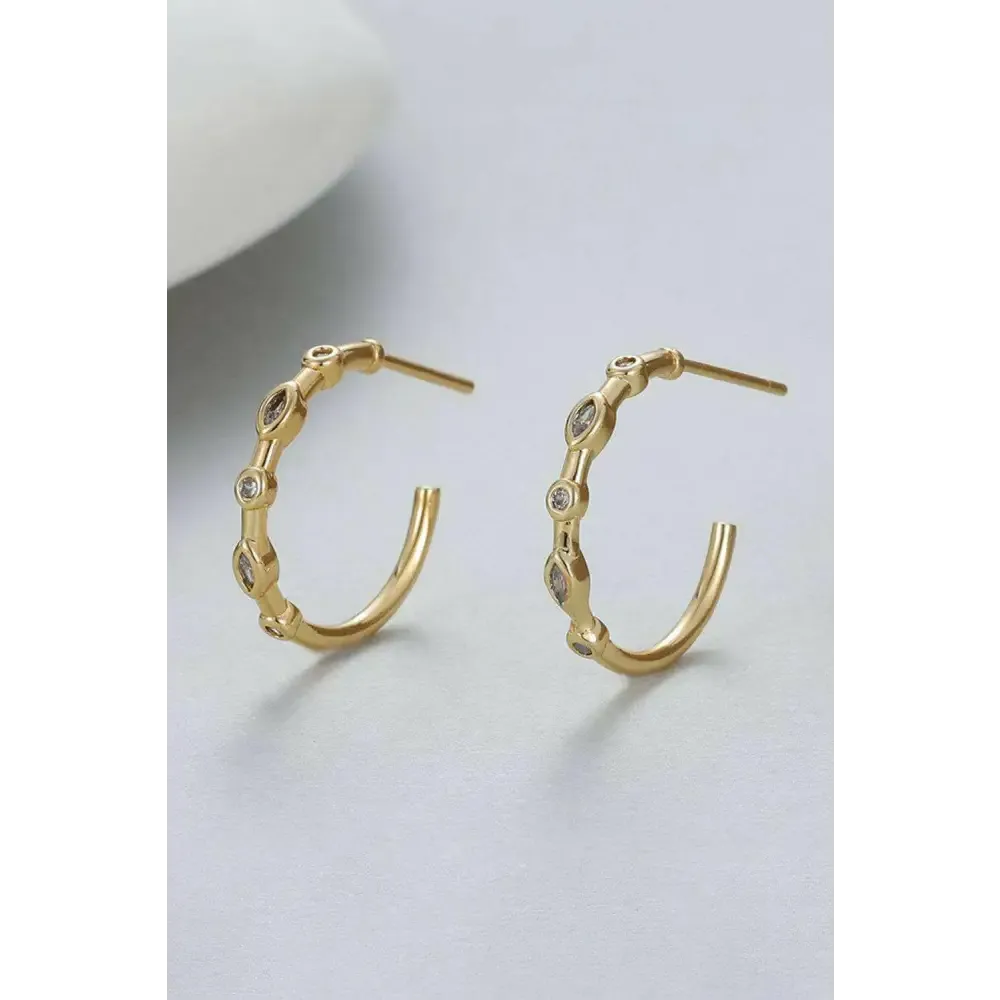 C Shape Gold Alloy Earrings for Luxurious Fashion and Timeless Elegance