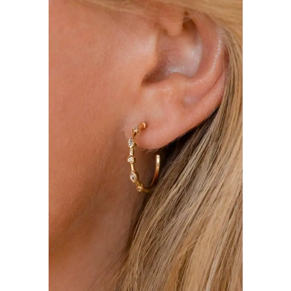 C Shape Gold Alloy Earrings for Luxurious Fashion and Timeless Elegance