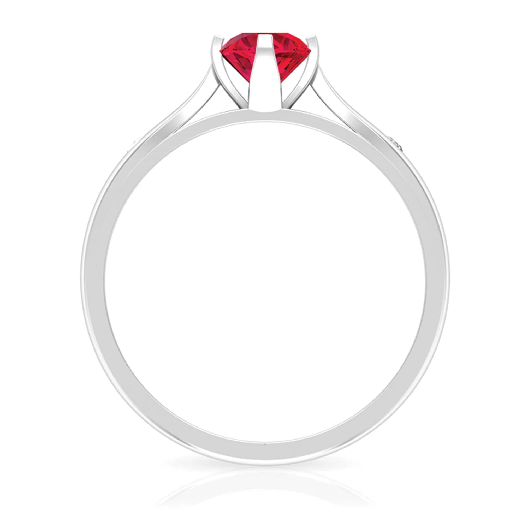 Certified Ruby and Diamond Minimal Solitaire Ring