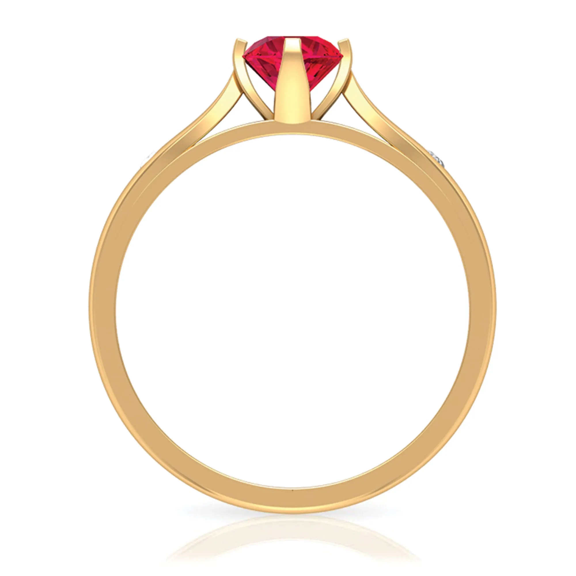 Certified Ruby and Diamond Minimal Solitaire Ring