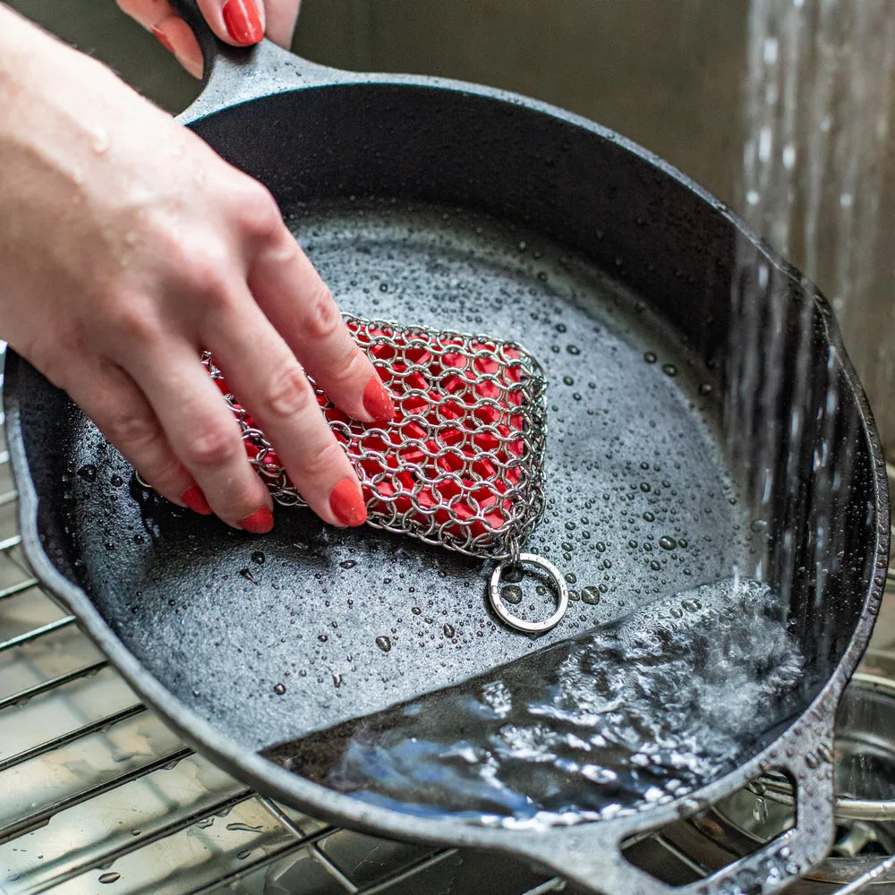 Chain Mail Scrubbing Pad Red