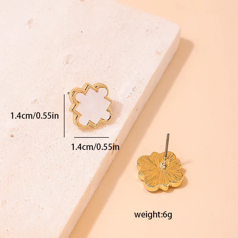 Chic Five Leaf Grass Korean Earrings - Vienna Verve Collection