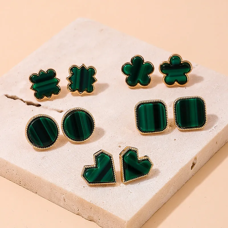 Chic Five Leaf Grass Korean Earrings - Vienna Verve Collection