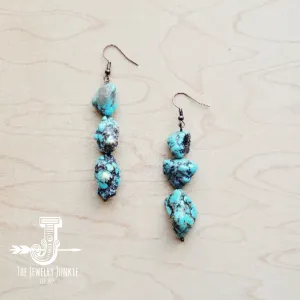 Chunky Beaded Turquoise Stone Earrings 224b