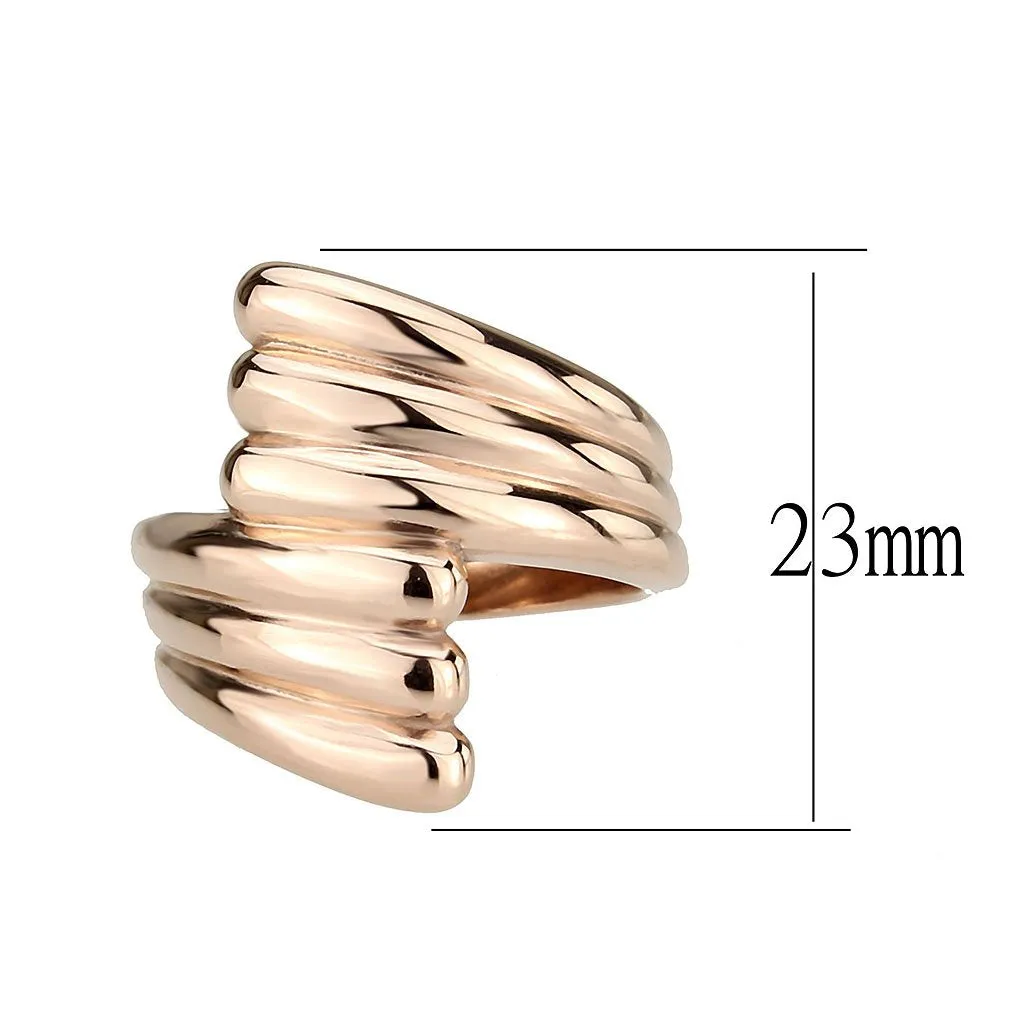 CJ3800 Wholesale Women's Stainless Steel IP Rose Gold Wrap Ring