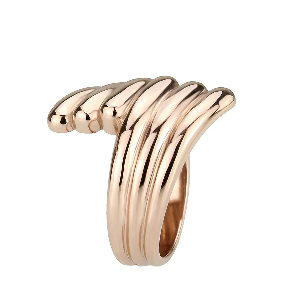 CJ3800 Wholesale Women's Stainless Steel IP Rose Gold Wrap Ring