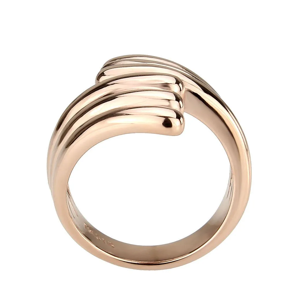 CJ3800 Wholesale Women's Stainless Steel IP Rose Gold Wrap Ring