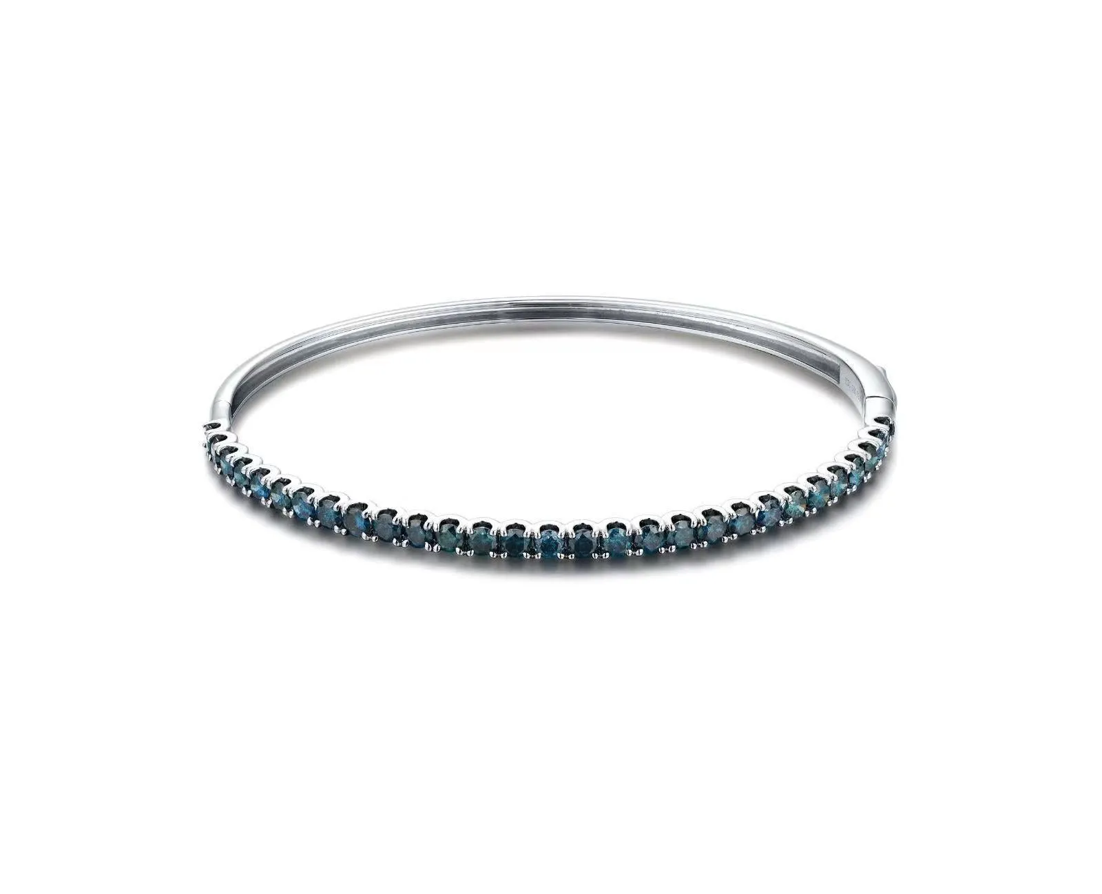 Classic Blue Diamond Half Eternity Bangle