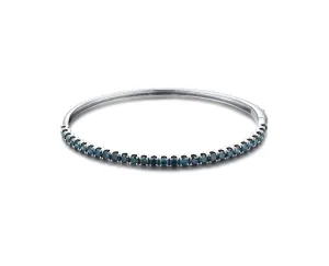 Classic Blue Diamond Half Eternity Bangle