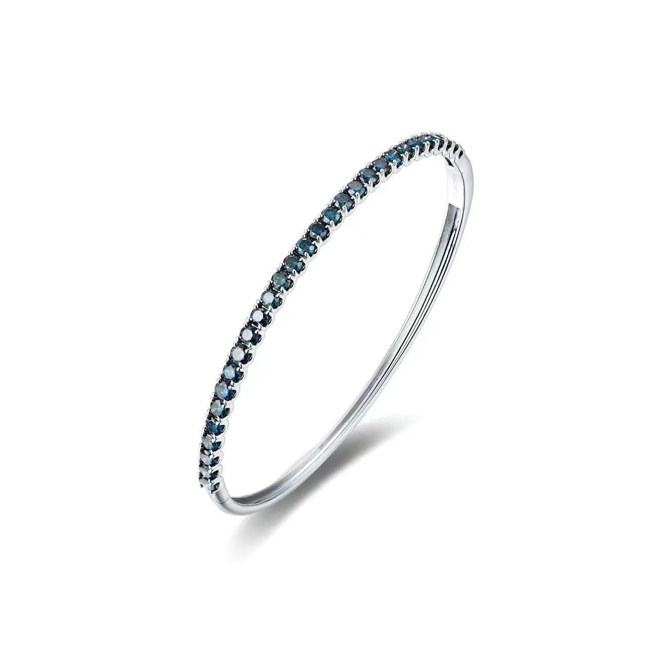 Classic Blue Diamond Half Eternity Bangle