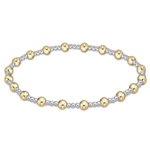 Classic Sincerity Pattern 4mm Bead Bracelet - Mixed Metal