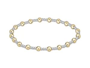 Classic Sincerity Pattern 4mm Bead Bracelet - Mixed Metal