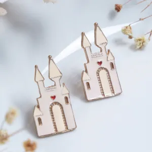 CONTEMPORARY BIG CASTLE STUD EARRINGS