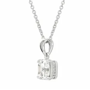 Crislu Platinum Plated Sterling Silver Cubic Zirconia 18-inch Pendant