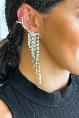 Crystal Long Tassel Dangle Climber Earrings