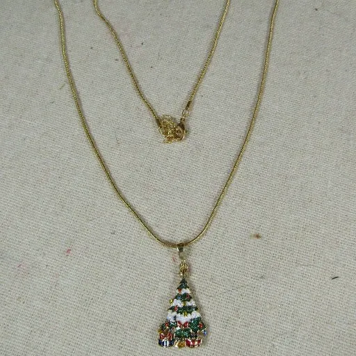 Delicate Christmas Tree Pendant Necklace