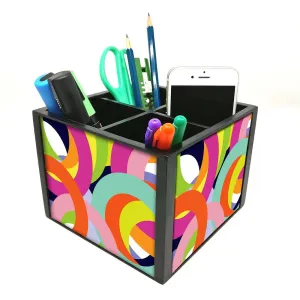 Desk Organizer For Stationery -  Colorful Rings