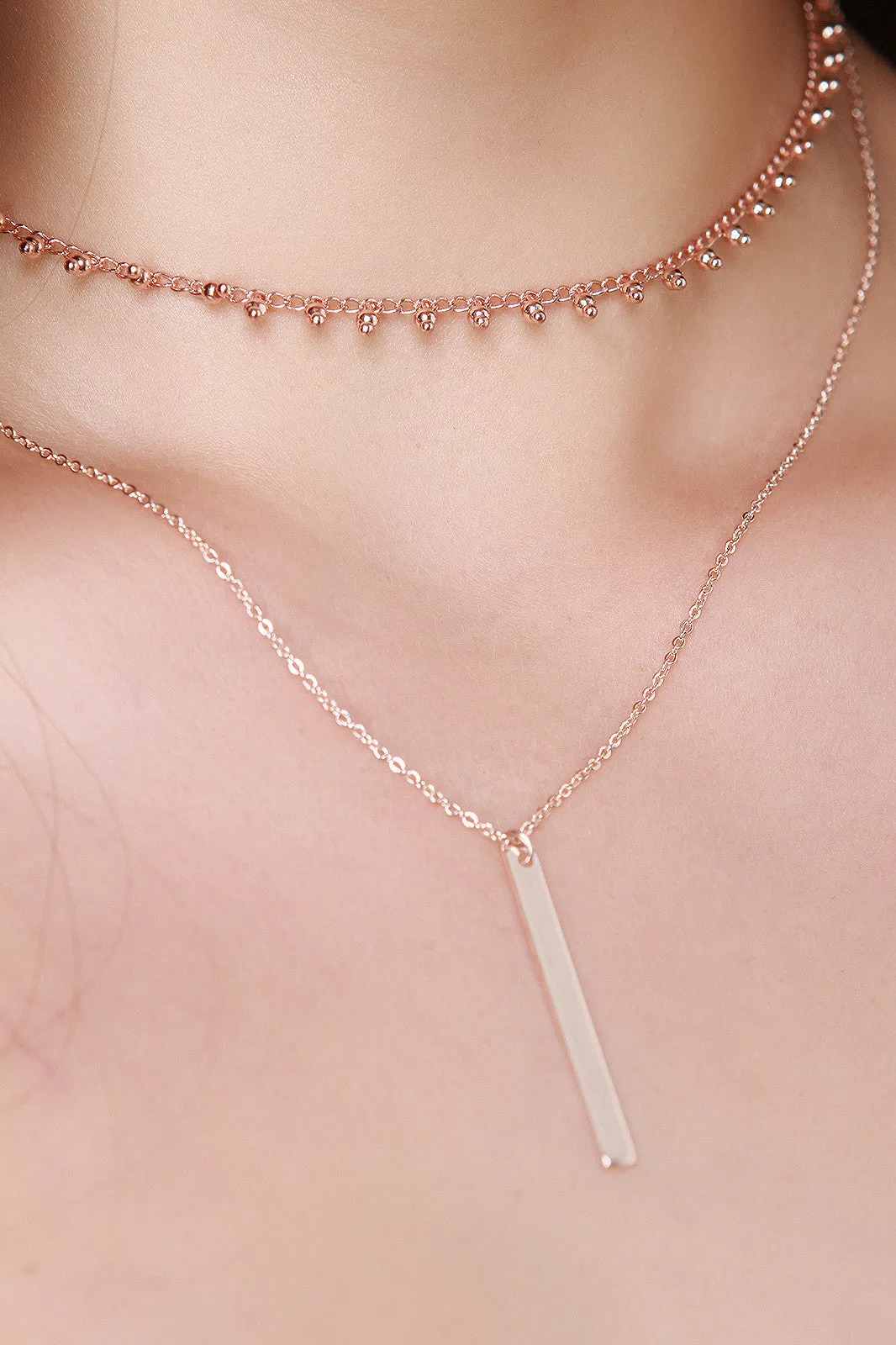 Double Or Nothing Delicate Layered Choker Necklace