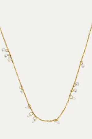 Dripping in Diamonds Delicate Necklace - Gold