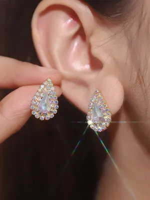 Effortlessly Chic Rhinestone Teardrop Earrings