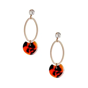 Everyday Chic: Faux Tortoiseshell Open Oval Dangle Earrings