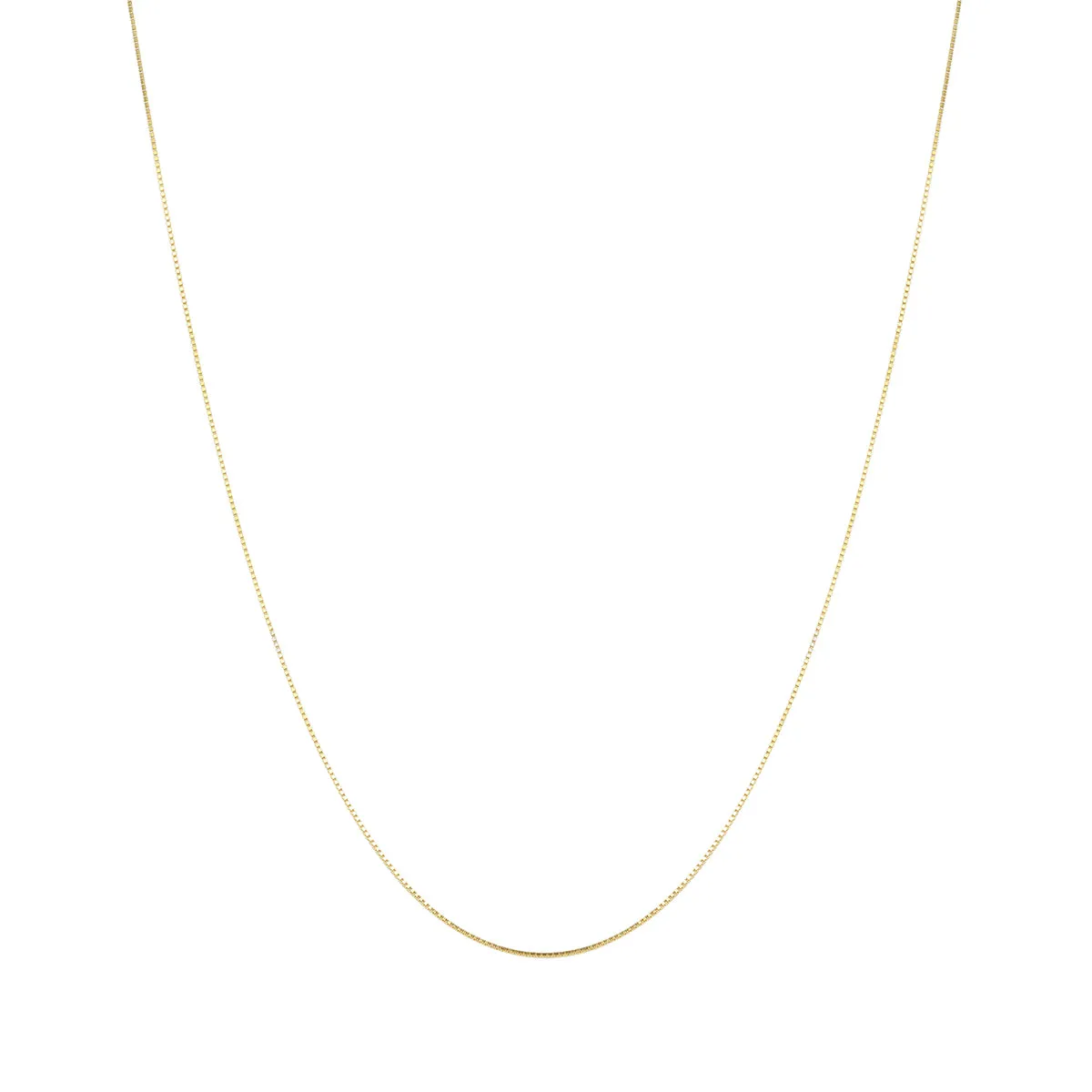 Fine Box Chain Necklace Sterling Silver Gold