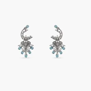 Floral Bloom CZ Drop Earrings